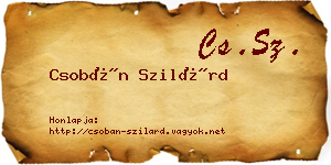 Csobán Szilárd névjegykártya