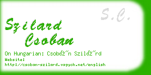 szilard csoban business card